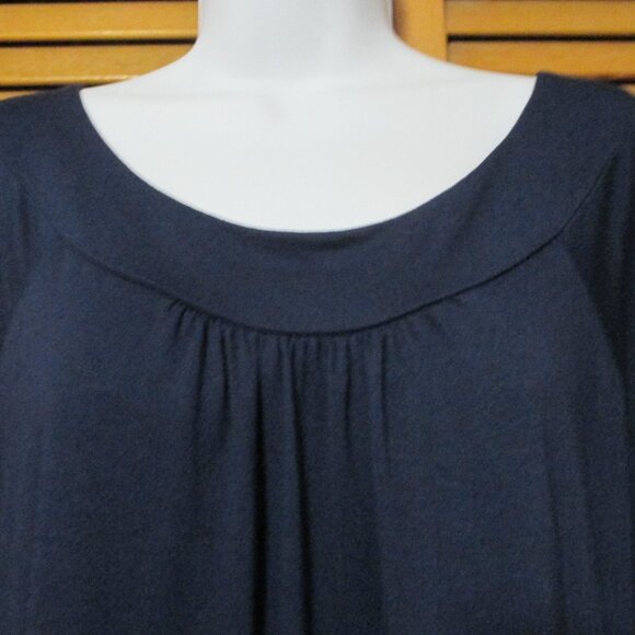 Tweeds navy blue top lightweight 3/4 sleeve soft stretchy pullover size XL - Picture 3 of 5
